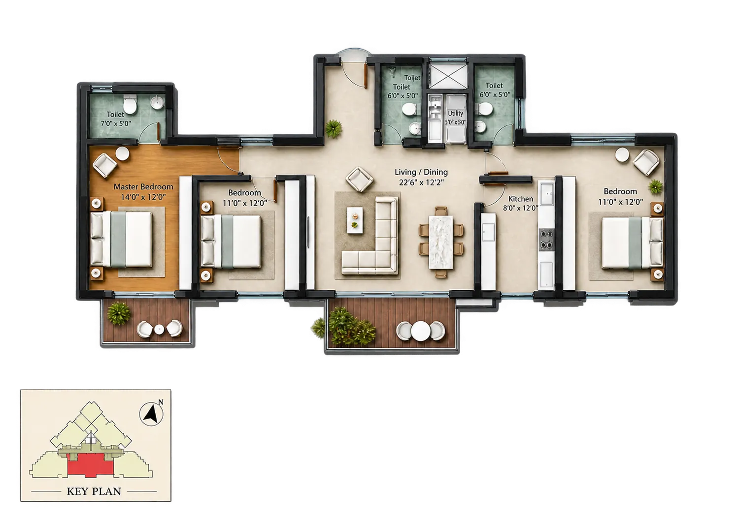 3 BHK – Series 4 | 1,776 sq. ft.